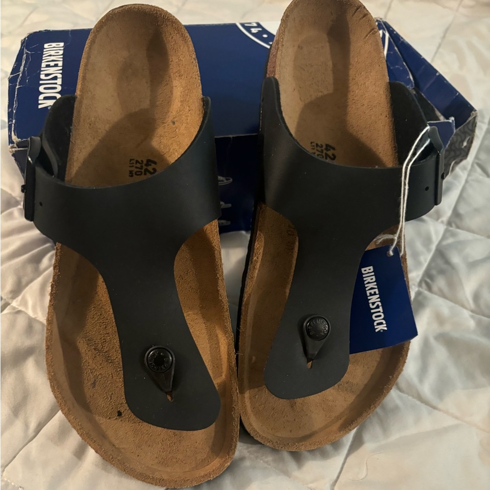 LADIES BROWN BIRKENSTOCK SLIDE.